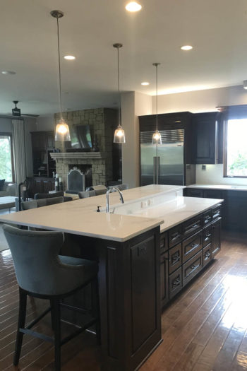 Bee Cave Kitchen Remodel Contemporary Traditional Island and Fridge