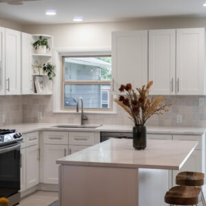 Austin Kitchen Remodel with full view and vase